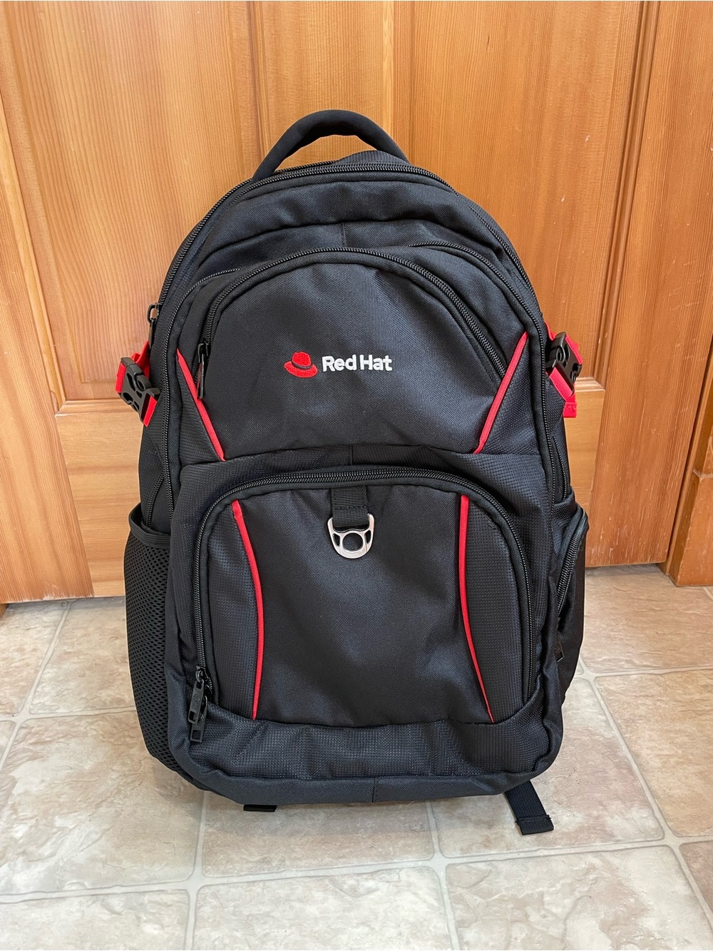 Black & Red Men's Backpack - Tech Organizer